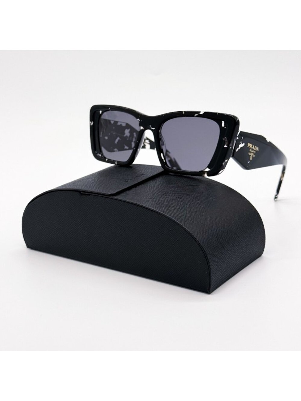 NEW PRADA SUNGLASSES PR08YS 15S5Z1 BLACK WHITE WOMEN EYEWEAR PR 08YS, SPR 08Y